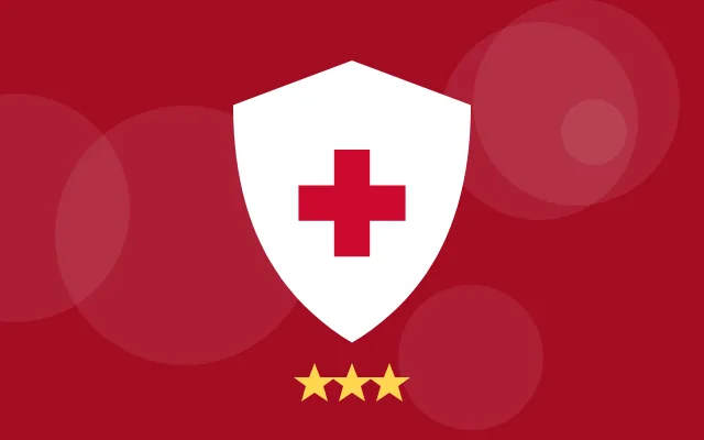 Escudo com três estrelas, representando as linhas intermediárias